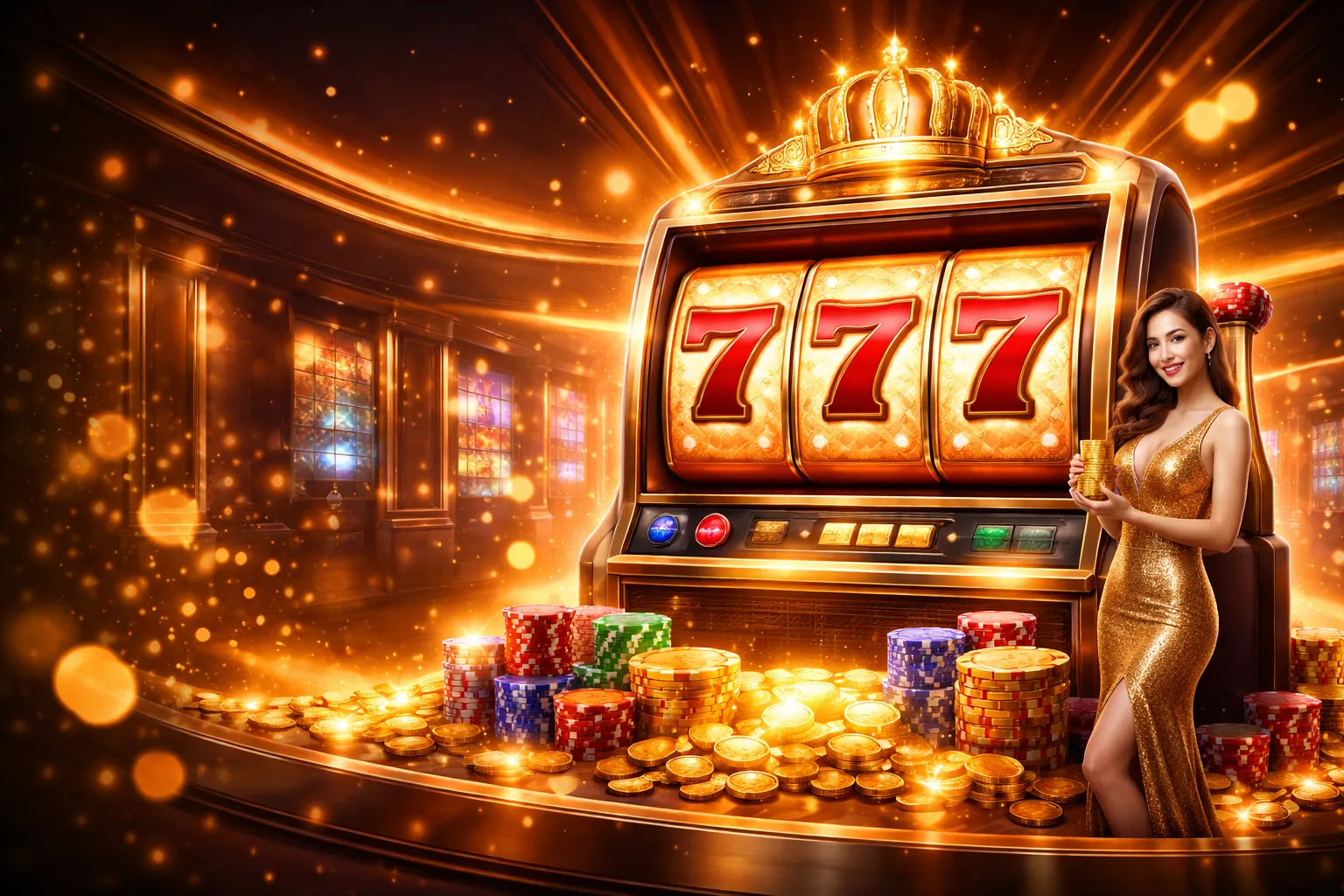 Hình nền Nusa 365 Slot với các biểu tượng slot game